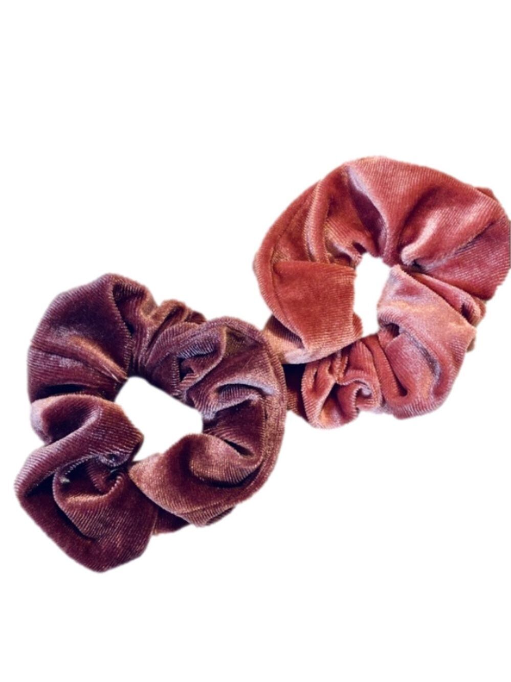 Pink and Purple Velvet Hair Scrunchie Bundle NEW
